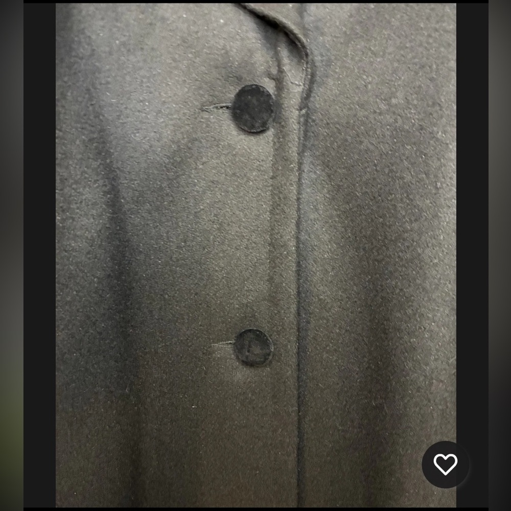 Unisex Vintage TOPCOAT Made in England Black Wool Blend Large Velour Collar - Picture 6 of 11